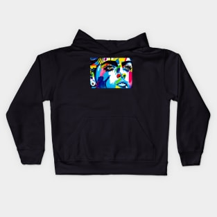 Artistic color splash face Kids Hoodie